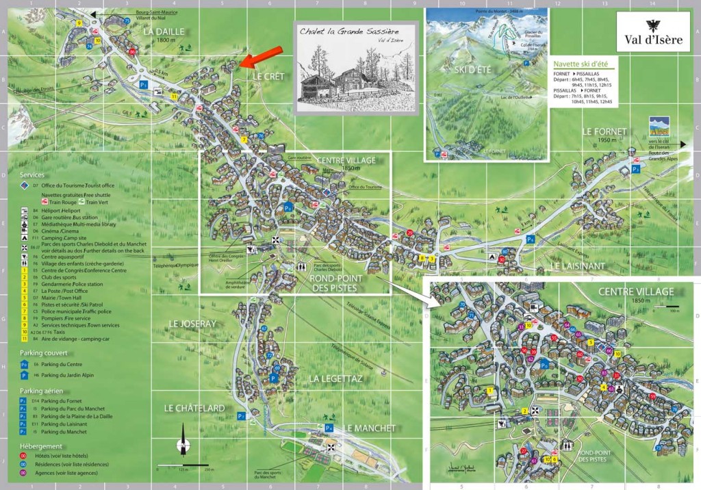 Emplacement du Chalet La Grande Sassière, location de chalet en été à Val d'Isère, Savoie